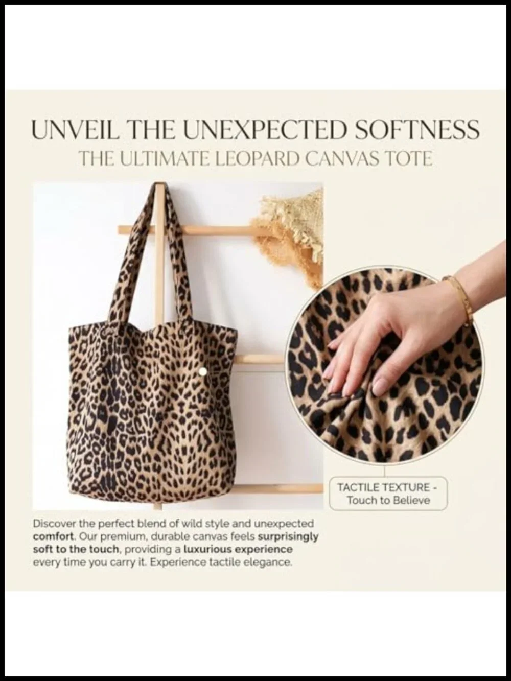 Women's Leopard Print Canvas Hobo Handbag Shoulder Bag Lightweight Tote